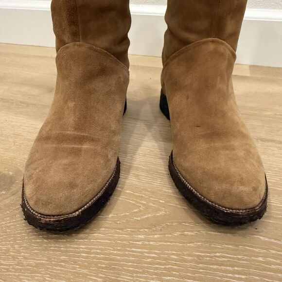 KORS Michael Kors Flat Tan Suede Pull-On Knee-High Boots Sz 6 - Picture 8 of 12